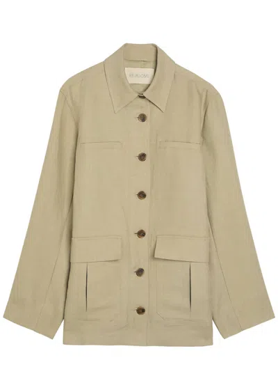 Heirlome Linen Barn Jacket In Green