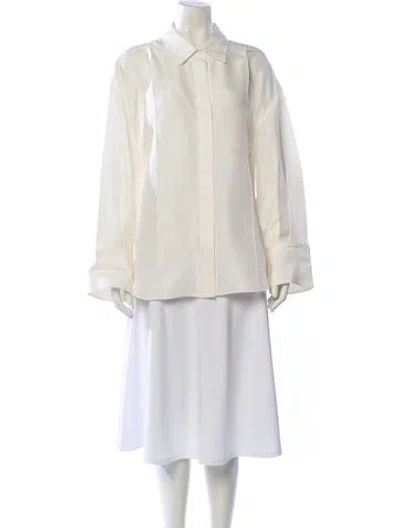 Pre-owned Heirlome Long Sleeve Button-up Top In Neutral