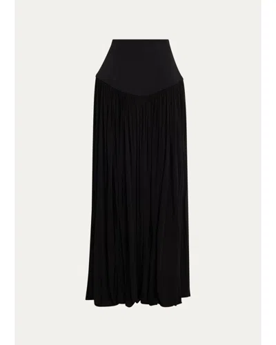 Heirlome Louise Gathered Yoke Jersey Maxi Skirt In Black