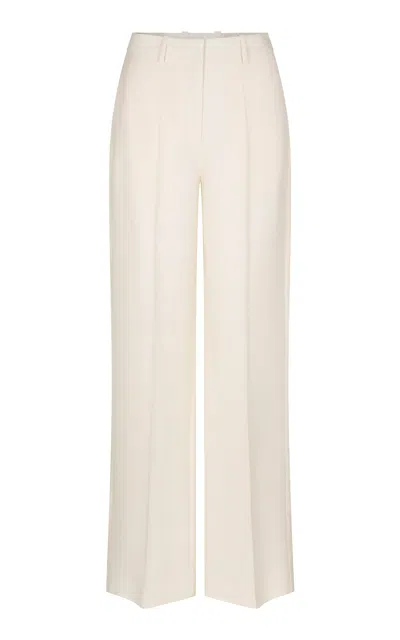 Heirlome Lucia Silk-wool Wide-leg Pants In Neutral