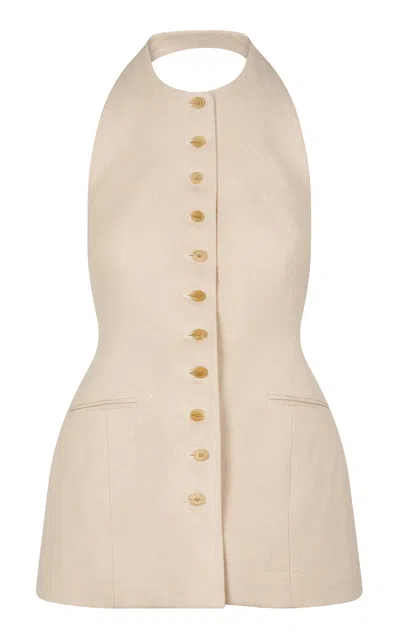 Heirlome Lupita Linen-silk Top In Neutral