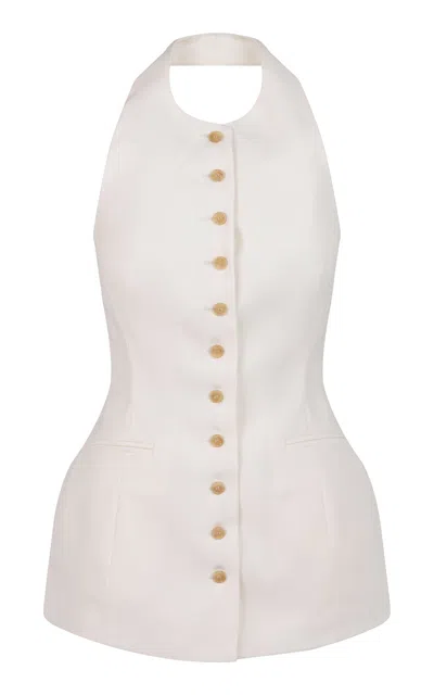 Heirlome Lupita Wool-silk Top In White