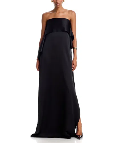 Heirlome Luz Silk Strapless Dress In Black