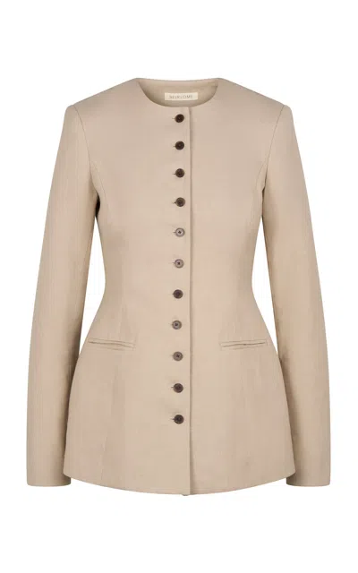 Heirlome Madeline Linen-blend Blazer In Neutral
