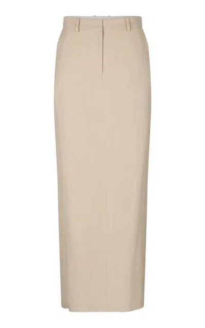 Heirlome Mali Linen-silk Maxi Skirt In Brown