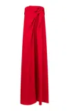 Heirlome Manuela Strapless Silk Gown In Red