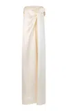 Heirlome Manuela Strapless Silk-satin Gown In Ivory