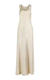 Heirlome Margot Scoop-neck Silk Gown In Neutral