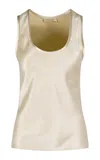 Heirlome Margot Scoop-neck Silk Tank Top In Neutral