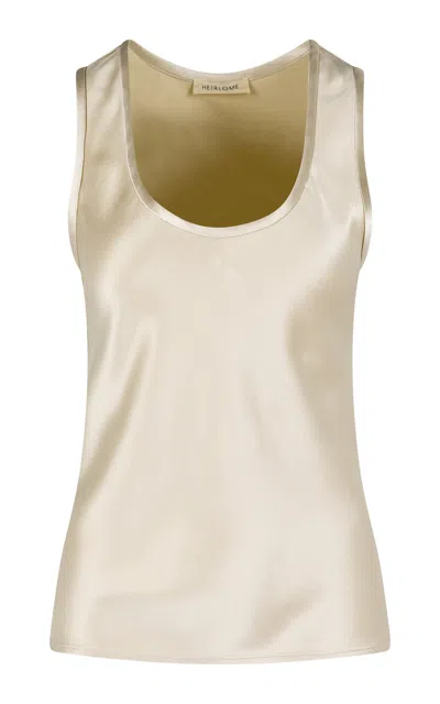 Heirlome Margot Scoop-neck Silk Tank Top In Neutral
