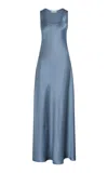 Heirlome Margot Silk Maxi Dress In Blue