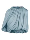 Heirlome Marie Draped Blouse In Blue