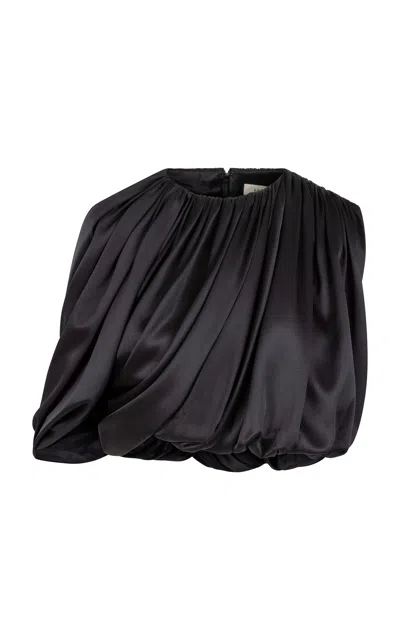 Heirlome Marie Top In Satin In Black