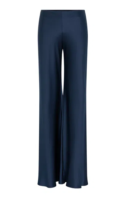 Heirlome Max Wide Leg Silk Trousers In Blue