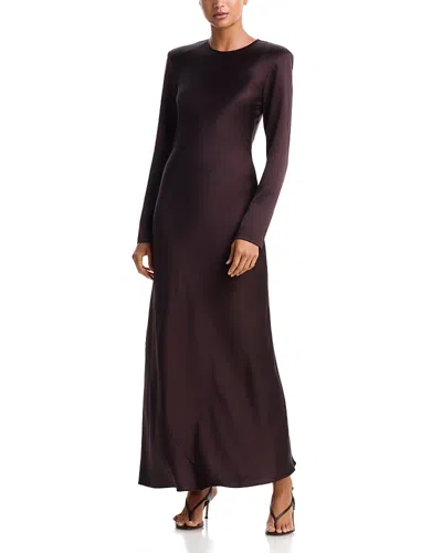 Heirlome Mercedes Silk Maxi Dress In Ganache