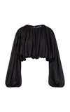Heirlome Michele Draped Silk Top In Black