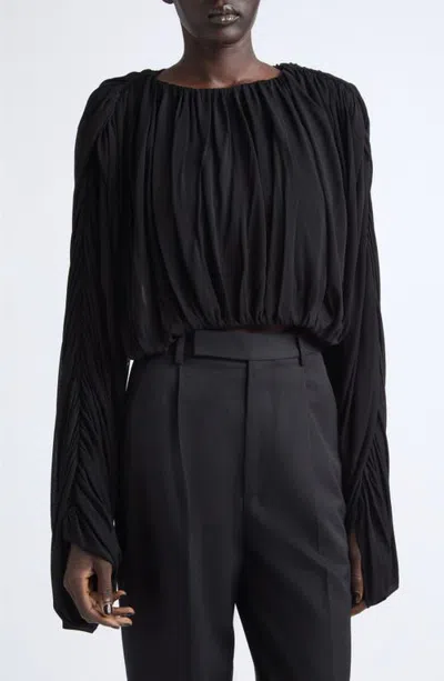 Heirlome Micka Ruched Jersey Top In Black