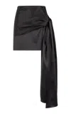 Heirlome Mila Draped Silk Mini Skirt In Black