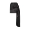 Heirlome Mila Draped Silk Mini Skirt In Black