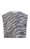 Heirlome Milagros Printed Silk Top In Black,white
