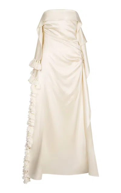 Heirlome Morgan Silk Maxi Dress In Neutral