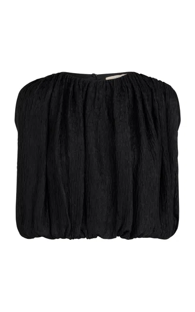 Heirlome Penelope Silk Top In Black