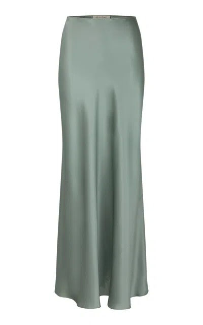 Heirlome Perla Silk Maxi Skirt In Green