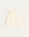 Heirlome Pilar High-rise Wool Silk Shorts In Ivory