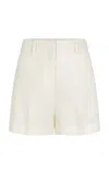 Heirlome Pilar High-rise Wool-silk Shorts In Ivory