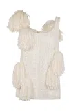 Heirlome Pom Pom Silk Top In White