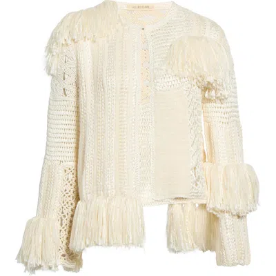 Heirlome Quinn Silk & Mohair Jacket In Ivory/cream