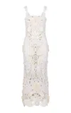 Heirlome Roselia Cotton-silk Midi Dress In White