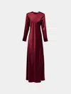 Heirlome Ruth Silk Long Dress Size: M In Red