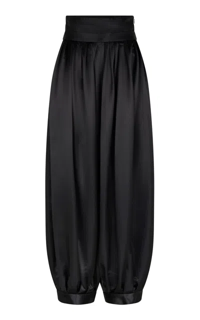 Heirlome Salina Silk Wide-leg Pants In Black