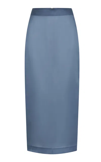 Heirlome Sandrita Silk Organza Maxi Skirt In Gray