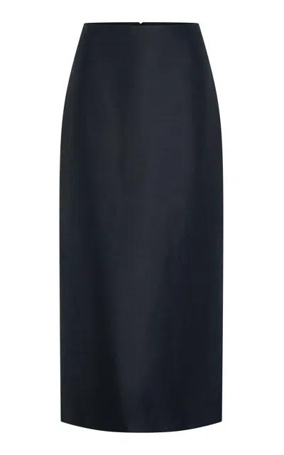 Heirlome Sandrita Silk Shantung Maxi Skirt In Black