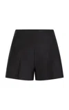 Heirlome Saskia High-rise Wool-silk Shorts In Black
