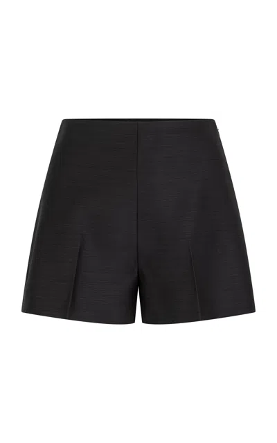 Heirlome Saskia High-rise Wool-silk Shorts In Black