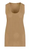Heirlome Savannah Ribbed Cotton-silk Tank Top