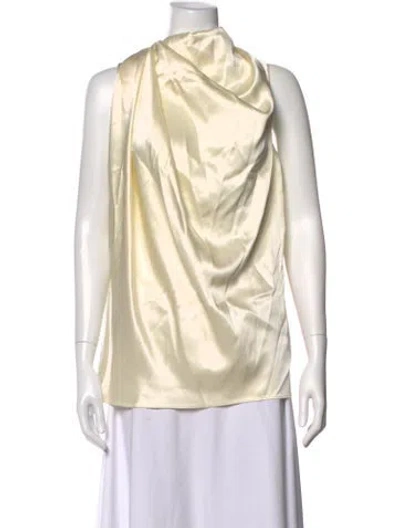 Pre-owned Heirlome Silk Cowl Neck Top In Neutrals