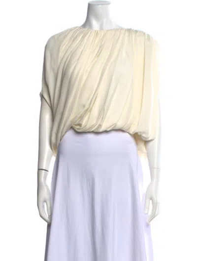 Pre-owned Heirlome Silk Crew Neck Top In Neutrals