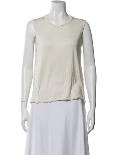 Pre-owned Heirlome Silk Crew Neck Top In White