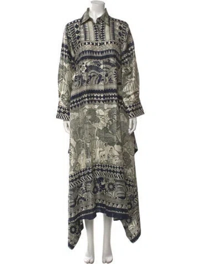 Pre-owned Heirlome Silk Long Dress In Multi