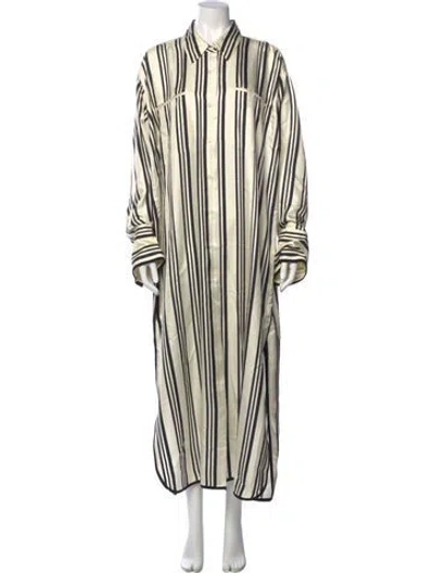 Pre-owned Heirlome Silk Long Dress In Neutral