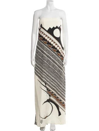 Pre-owned Heirlome Silk Long Dress In Neutral