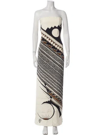 Pre-owned Heirlome Silk Long Dress In Neutrals