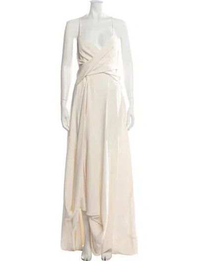 Pre-owned Heirlome Silk Long Dress In Neutrals