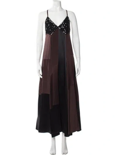 Pre-owned Heirlome Silk Long Dress W/ Tags In Brown