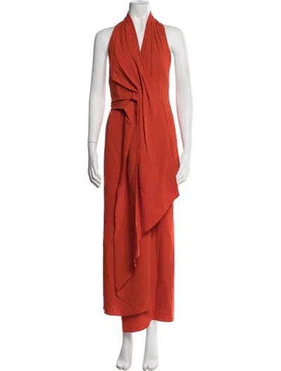 Pre-owned Heirlome Silk Long Dress W/ Tags In Orange