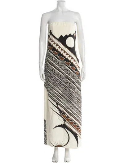 Pre-owned Heirlome Silk Long Dress In White
